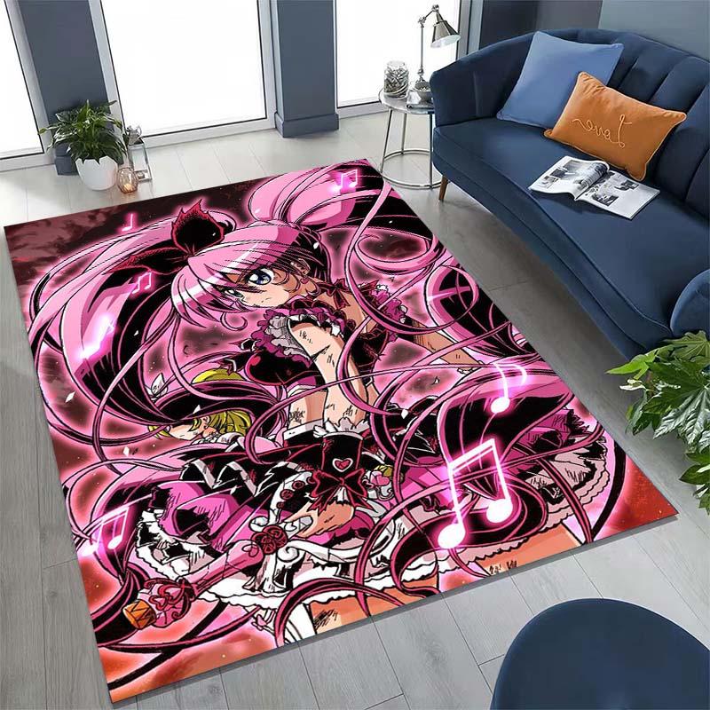 Cute Cartoon Pretty Cure Pattern Rug, Large Area Non-slip Washable Rug,, Suitable for Bedroom Home Decoration.666