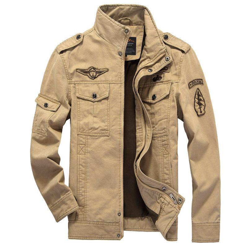 Chaqueta informal estilo militar para hombre: traje de vuelo de talla grande para deportes al aire libre y trabajo.