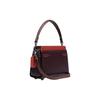 Coach Tate 18 Bow Carriage Logo Color Block Pocket Hardware Leather Handbag Women Handbag Red Dark-Brown C2632-V5FCG