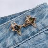 Crossed Star Waist Tightening Clip Metal Adjustable Antiexposed for Loose Pants and Jeans Fitness Waist Extenders 3/6Set
