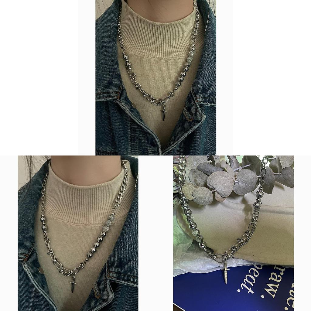 Handcrafted Geometric Pendant Necklace With Glass Bead Splicing For Casual Wear