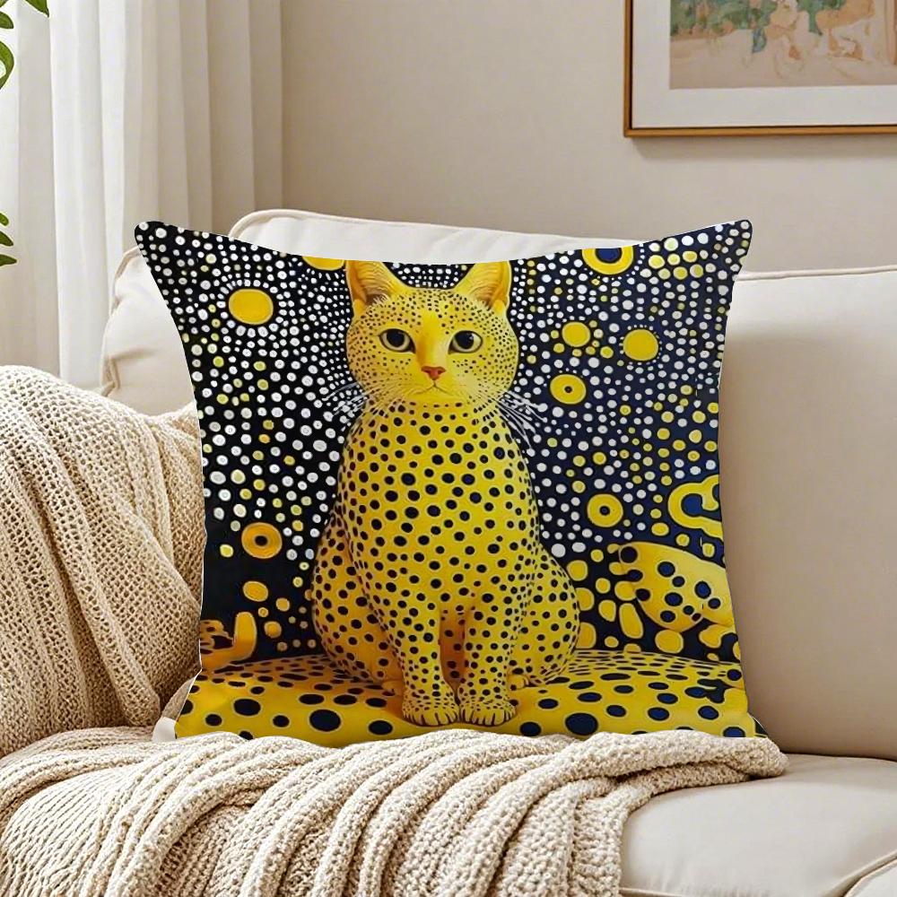 Yayoi Kusama Abstract Art Pumpkin Cushion Cover Linen Pillowcase Soft  for Sofa Bed Home Room Decor