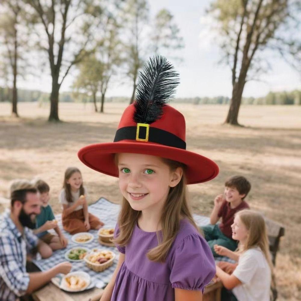 Magician Hat Musketeers Costume Hat Vintage Black Kids Cosplay Hat  Men Women Unisex