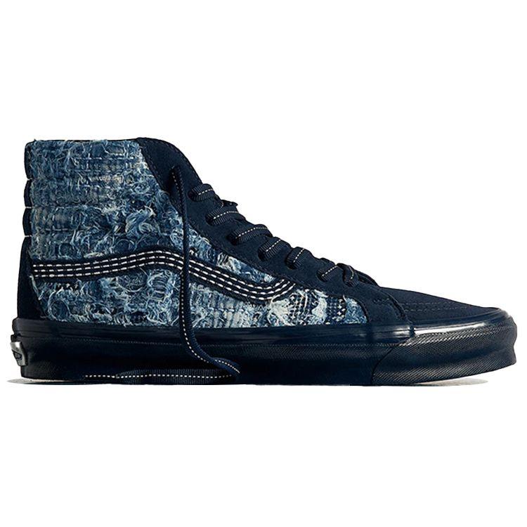 FDMTL X Vans OG Sk8-Hi LX Distressed Indigo Unisex Sneakers Blue VN0A4BVB5WP