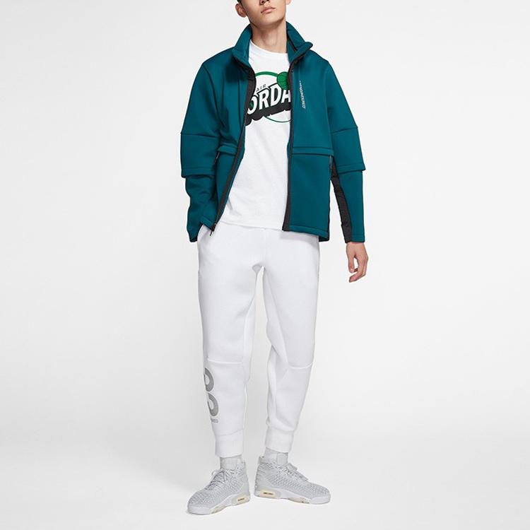 Jordan 23 Engineered Patchwork Packable Hoodie Fleece-Lined Zip-Up Jacket Men Outerwear Blue BQ5766-347