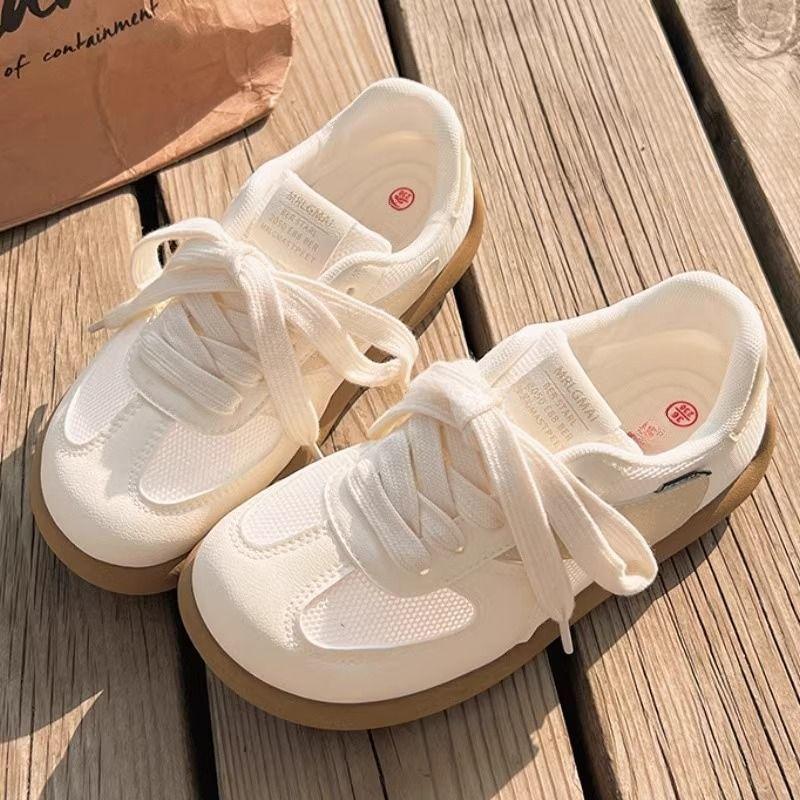 Dexun shoes women's 2025 new popular fashion niche versatile white shoes round head breathable mesh surface not tired feet shoes