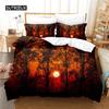 Sonnenuntergang-Bettwäsche-Set, Bettbezug-Set, 3D-Bettwäsche, Digitaldruck, Bettwäsche, Queen-Size-Bettwäsche-Set, modisches Design