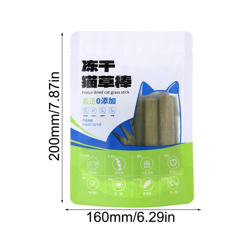 Cat Chew Grass Food 6X Natural Grass Stick Pet Cat Snack Treat Boosts Interaction Cleaning Cat Teeth Edible Cat Toys For Indoors
