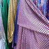 Golden Polyester Fish Scale Fabric for Costumes and Decor