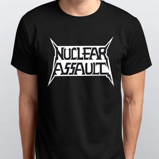 NUCLEAR ASSAULT 100% Cotton T-shirt Mens Tees Top All sizes Scolours Black, White 4XL