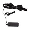 LED Bow Tie Polyester Plastic Copper Wire Adjustable Glowing Necktie for Party Dance Festival Club Green