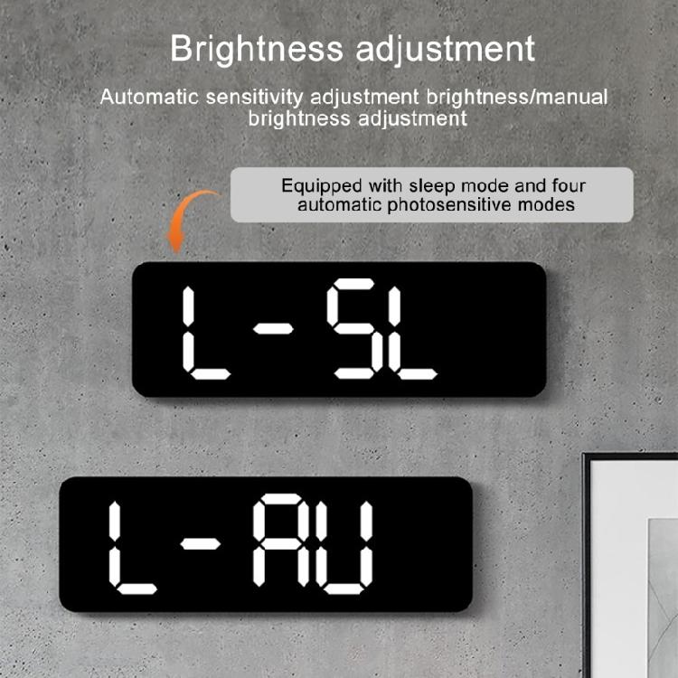 LED Digital Display Alarn Clock Brightness Dimmable Hangable and Desk Colck