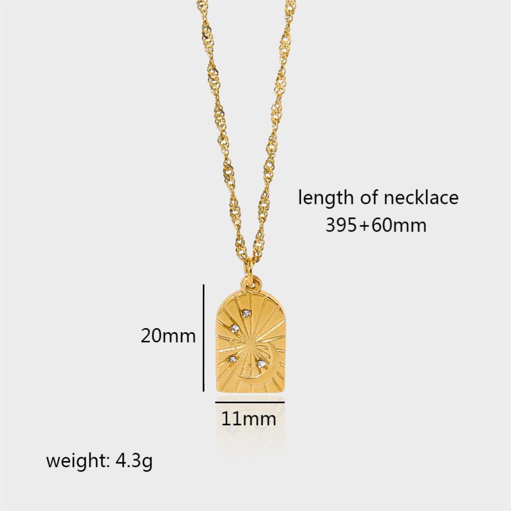 Style Geometric Star Pendant Necklace With Diamond Inlay For Women