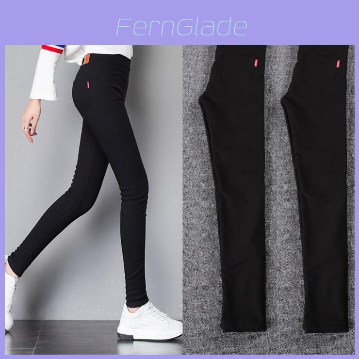 Black Skinny Pants For Women With Polyester Fabric Slim Fit High Waist Casual Trousers