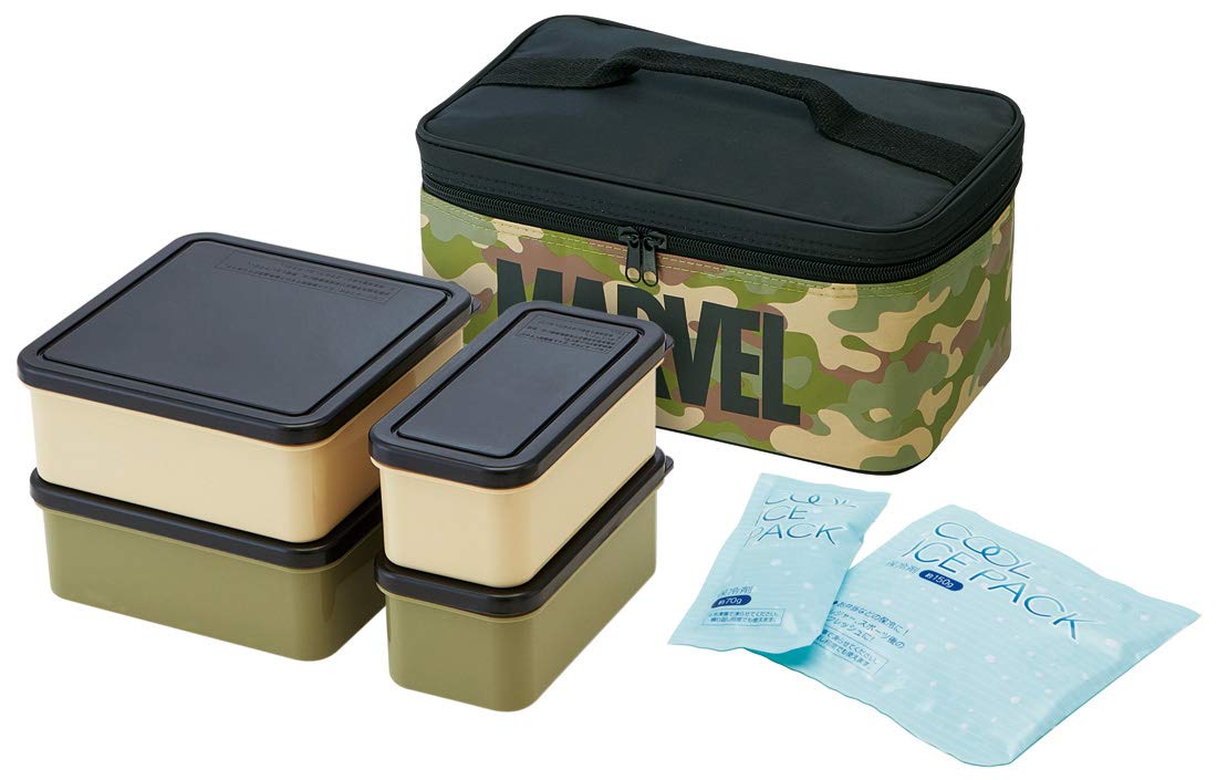 

Skater Ланч-бокс для улицы с сумкой-холодильником и льдом Большой с x Маленьким 600 мл с x Marvel Сделано в MARVEL KCPC4 Наборы, (большой) 1,3 л (Поднос 940 мл) 2