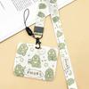Horizontal Cute Cartoon Push Pull Card Covers Bus Card Sleeve Game Cards Case Credit Card Holder Lanyard Work Permit Holder
