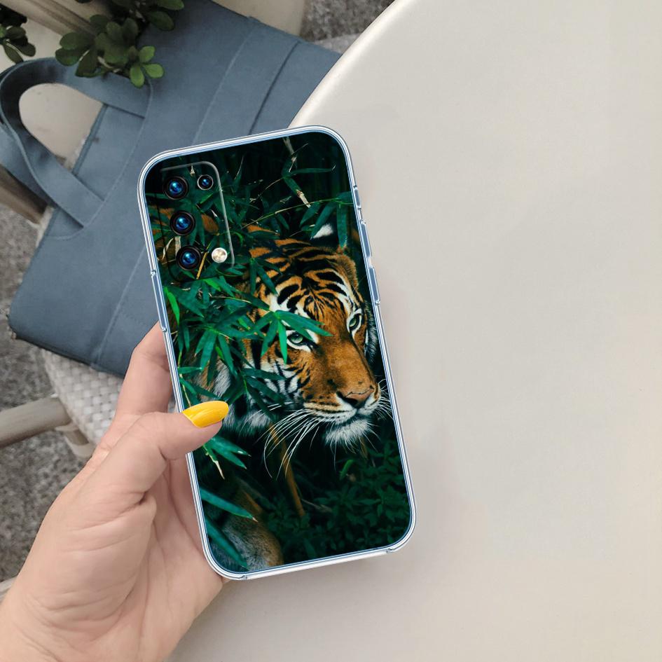 CJ7 Animal Tiger Soft Shell Transparent Phone Case for Samsung Galaxy A04 A04S A14 A23 A34 A54 M23 M33 M52 M53
