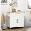 Kitchen Trolley Serving Cart Kitchen Island 1 Spice Rack 1 Towel Holder 109 Cm X 40 Cm X 89 Cm White