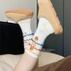 Pommes-Socken für Mädchen im Winter, lustige und niedliche Cartoon-Graffiti-Socken