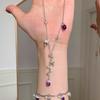 Exquis cristal violet muguet pompon brossé chaîne en Y colliers longs accessoire perle onirique cadeaux