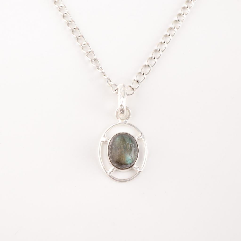 Labradorite Gemstone 925Sterling Silver Handcrafted Pendant For Anniversary Gift PP-6-19