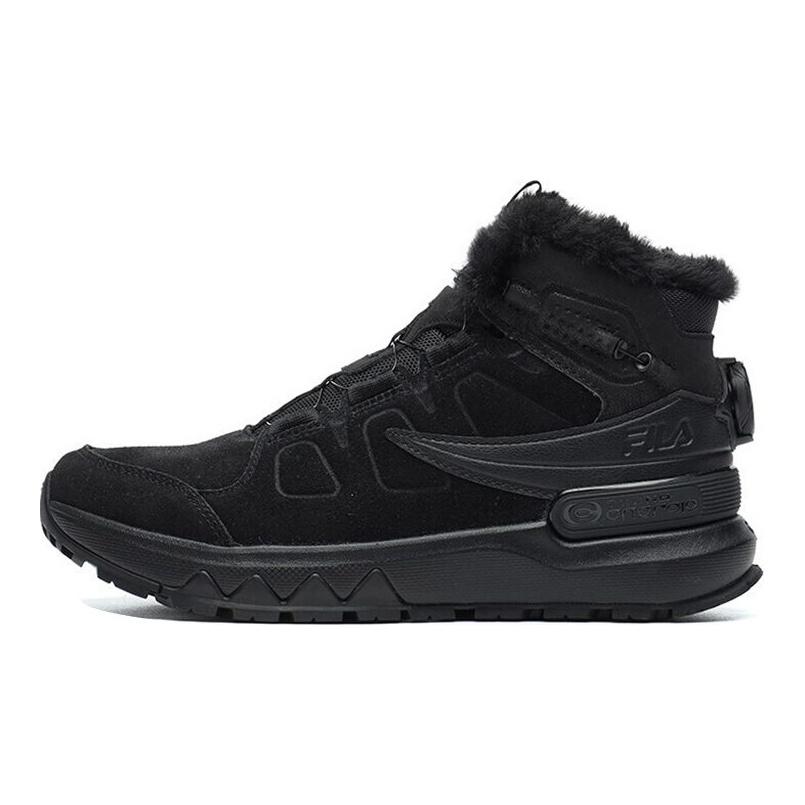 FILA Lynx Terrain Boa Outdoor Racing Sports Fleece Fabric High-Top Running Shoes Women sneaker Black A12W142210FBD