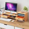 Desktop Monitor Stand with Drawer and Storage Shelf
