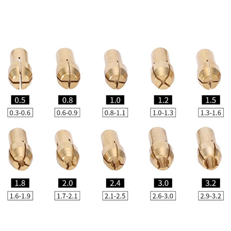 Brass Collets Chuck Strong Brass Collets Adapters Electric Grinding Chuck for Rotary Tool & Power Drills Under 4.8mm