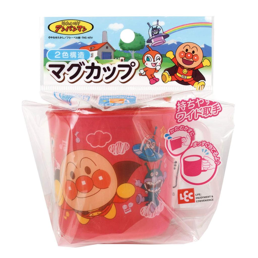 LEC Anpanman Mug Cup Red Pattern Won't Peel Off Type