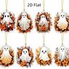 8pcs Pumpkin Halloween Decorations Maple Leaf Ghost Hanging Ornaments  Halloween