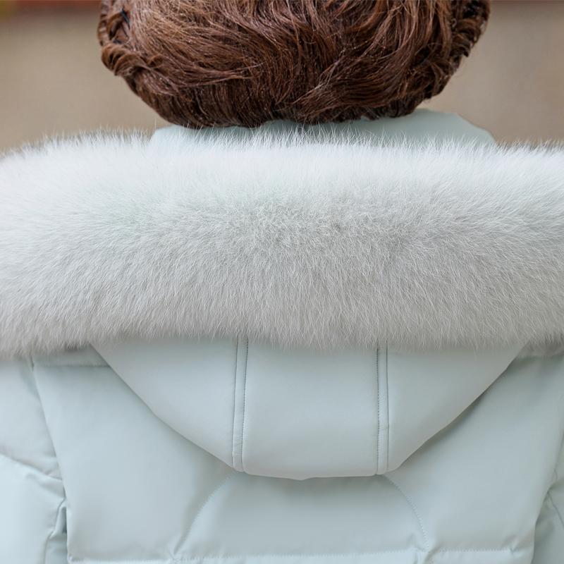 Real Fur Collar Middle Age Women Winter White Duck Down Jackets Vintage Plus Size Parkas Hooded Elegant Thick Warm Short Down Coats Woman Outerwears