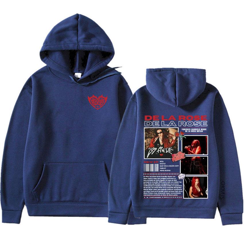 2025 De La Rose Album Mode Bedruckte Hoodies für Männer und Frauen Hohe Qualität Punk Hoodies Harajuku Lässige Warme Sweatshirts