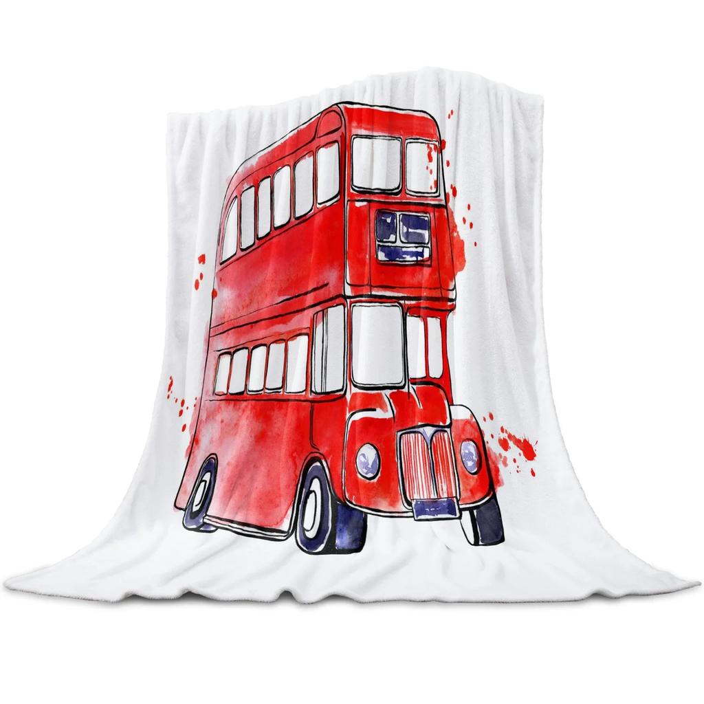 Cabina Telefonica di Londra Coperta in Pile Corallo Lenzuolo Invernale Copriletto Coperta per Divano Letto Leggera Sottile Morbida Calda Coperte in Flanella