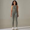 European and American seamless peach solid color tight high elastic vest yoga set sports fitness yoga suit two-piece set