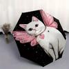 1pc Fairy Cat with Pink Wings Umbrella with Plastic Handle,Suitable for All Seasons Home Travel Outdoor UmbrellaM1188