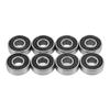 8 Stück 608RS ABEC 9 Kugellager Kohlenstoffstahl Versiegelt Skateboardlager 8x22x7mm für Rollschuhe Tanzbretter Schwarz