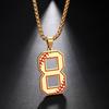 My Shape Baseball Pattern Number Pendant Necklace For Men Sport Basketball Figure Stainless Steel Necklaces Fashion Male Jewelry