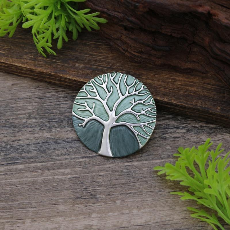 Новая эмалевая цветная брошь-магнит Древо жизни Женская простая универсальная брошь Дерево удачи Сильный магнит Многофункциональная брошь