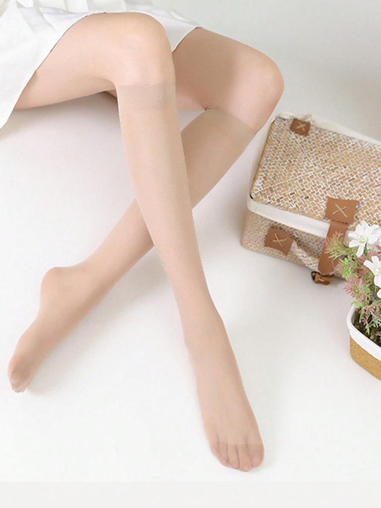 5/6 Pairs Women Ultra-thin Stockings Transparent Elasticity Ladies Knee Socks Summer Long Socks for Girls Stocking