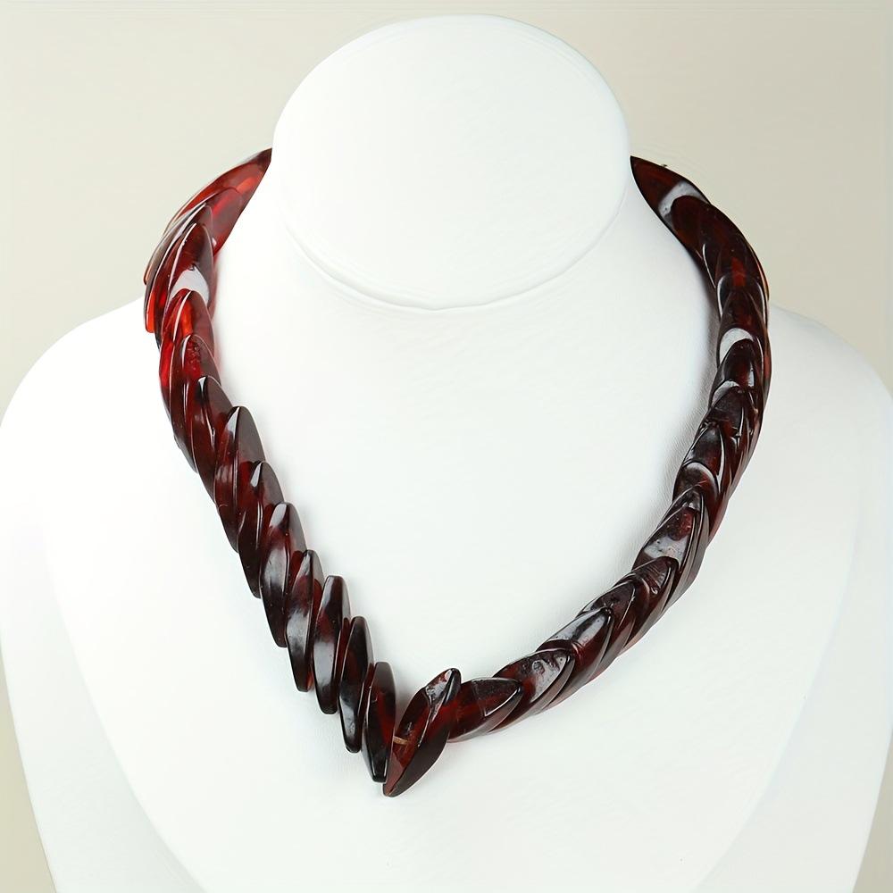 Herbst Retro Ring & Halsketten Set: Trendige, vielseitige Harzbänder für Damen