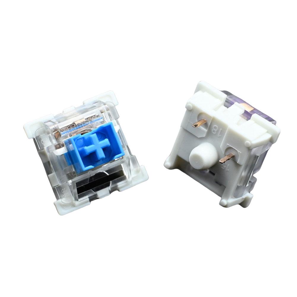 3 Pin Tactile Keyboard Switch Replacement 50 PCS Mechanical Clicky Switches Plate Mounted with Copper Alloy Springs