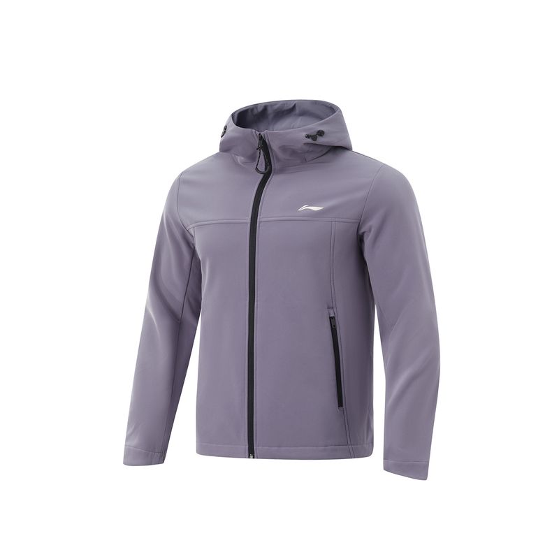 

Li Ning Lotus Leaf Fleece-lined Heattech Sports Coat and Trench Coat Crow Grey Purple (Fleece-lined) 3XL