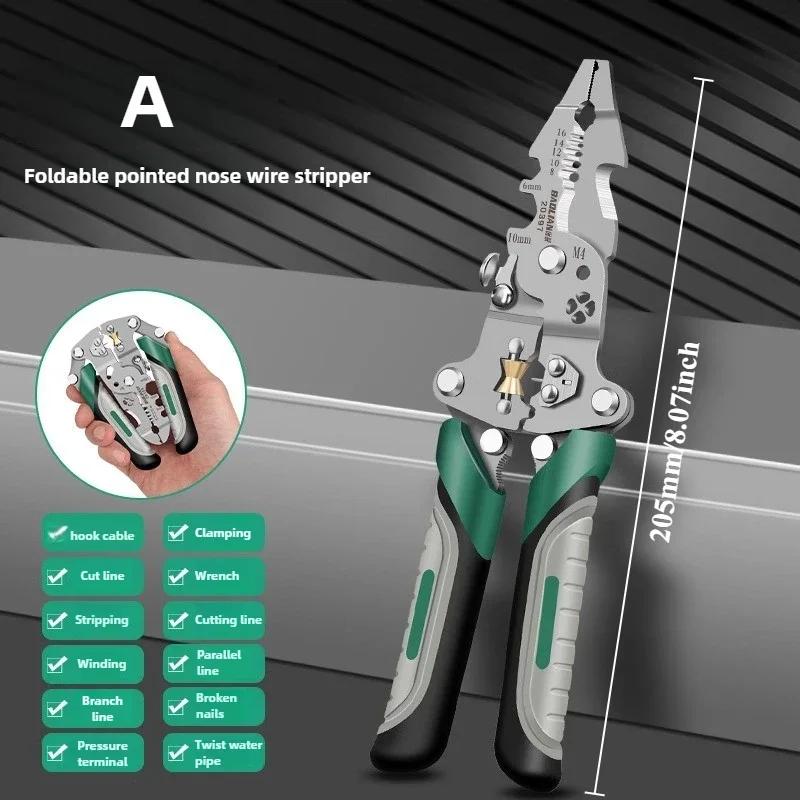 

Multifunctional Electrician Pliers Wire Crimper Stripper Tool for Cable Stripping Terminal Crimping and Side Cutting