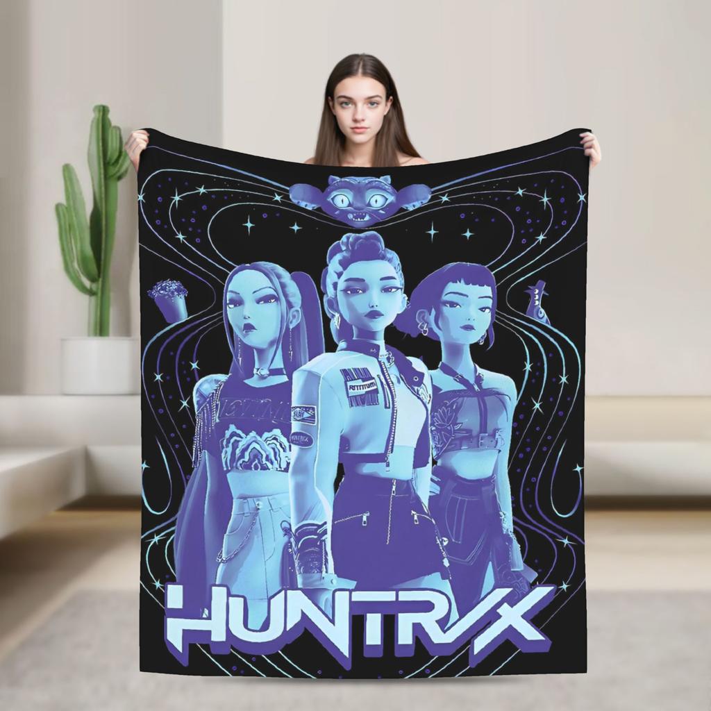 Super Soft Blanket Decorative K-Pop Demon Hunters Hot Anime  Throw Blanket  Flannel Bedspread For Couch Bed Sofa Bed Cover