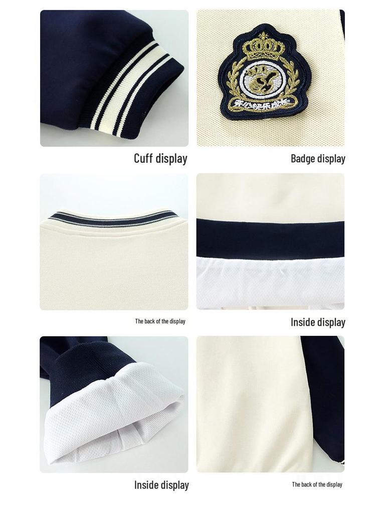 Primary School Sports Uniform Set: Spring & Autumn First Grade Three-Piece Outfit for Kindergarten & Children's Sports Events