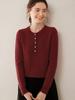 Women's Pure Cashmere Thickened Hollow Round Neck Sweater – Long Sleeve, Warm Knitwear for Autumn and Winter
