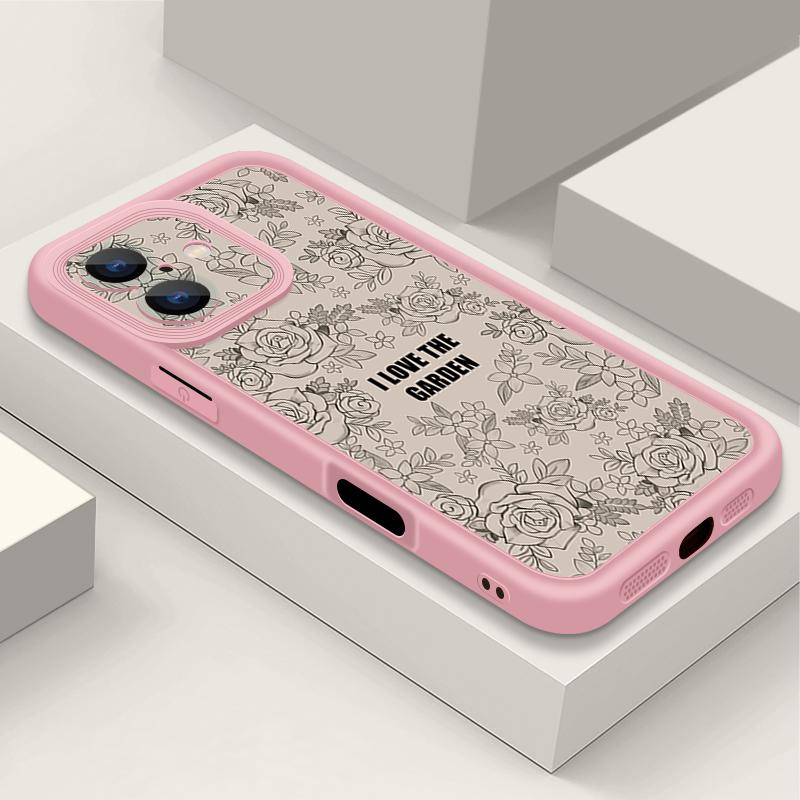 Rose Print Case For iPhone 15 16 Pro Max 14 Plus 13 12 11 Pro 8 7 X XS XR Shockproof Bumper Soft TPU Silicone Phone Cover Funda