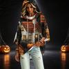 Women's Halloween Printed Hoodie 3/4 Sleeve Pullover Casual Tunic for Party