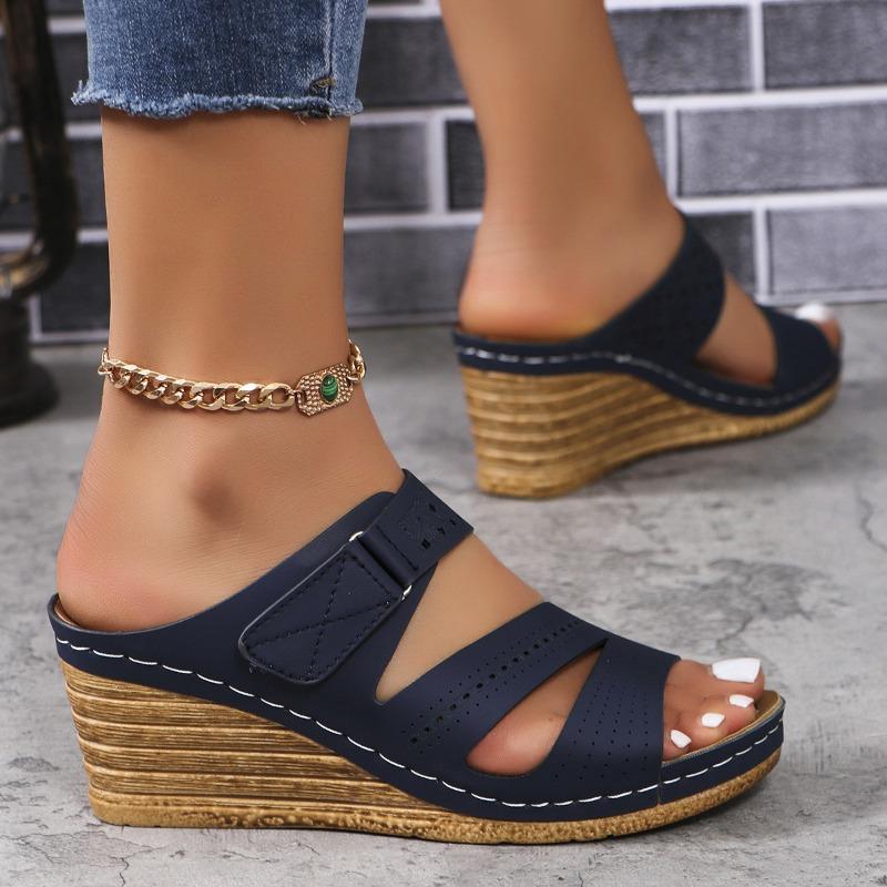 Fashion Women's Sandals New Style Popular Summer Shoes Women Heels Sandals Summer Slippers Femme Casual Wedges Heeled Footwear Female