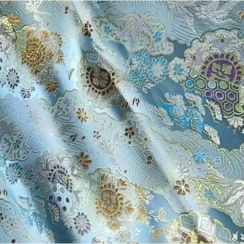 Wide 75cm Chinese-style Crane Jacquard Fabric for Sewing Traditional Hanfu Tang Suit Coat Luxuriou Satin Ethnic Clothing